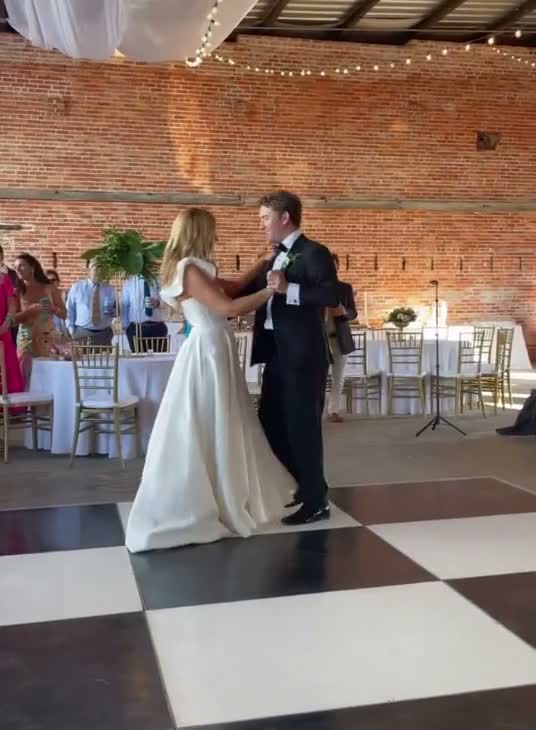 Couple beginning their first dance