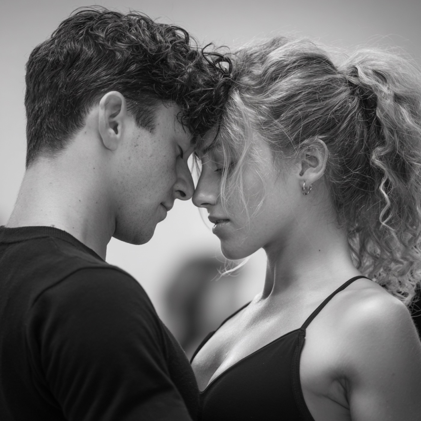 Couple practicing in the studio